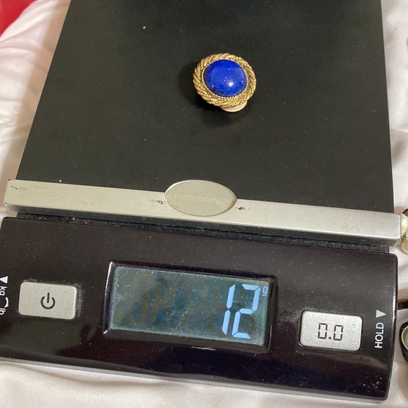 🖤Vtg💕80s blue and gold clip earrings - Picture 10 of 11